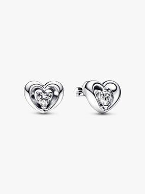 Pandora Radiant Heart & Floating Stone Stud Earrings